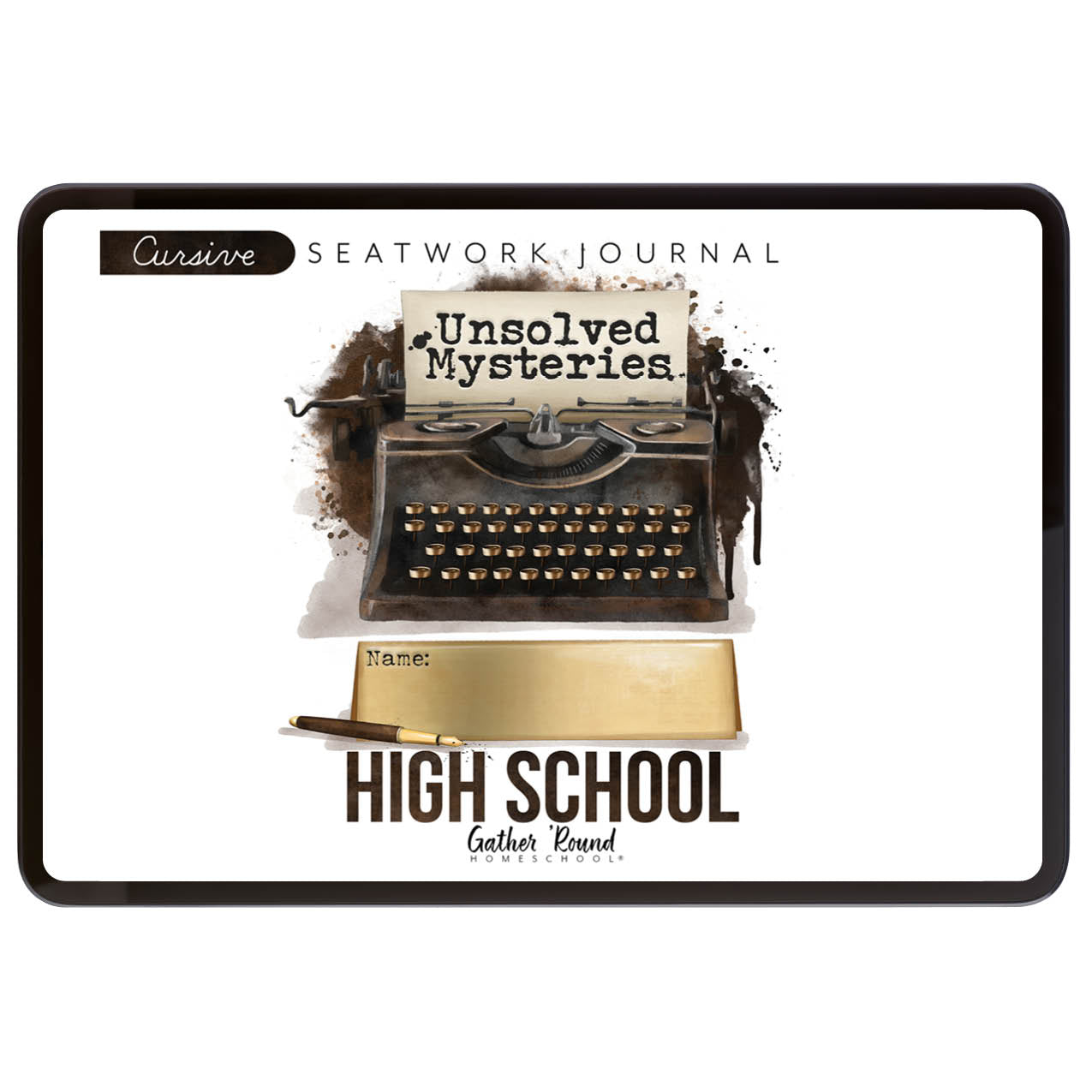 Unsolved Mysteries Homeschool Study Unit Digital Seatwork Journal Cursive High School