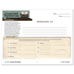 Unsolved Mysteries Homeschool Study Unit Digital Seatwork Journal Cursive High School Copywork and Spelling