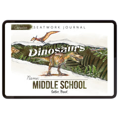 Dinosaurs Homeschool Unit Study Digital Seatwork Journal Cursive Middle School