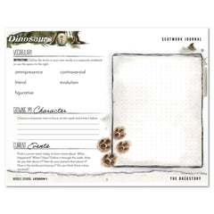 Dinosaurs Homeschool Unit Study Digital Seatwork Journal Manuscript Middle School Lesson 1 Vocabulary