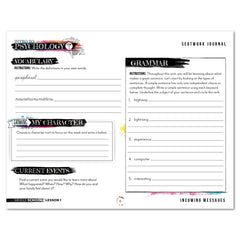 Psychology homeschool unit study digital student seatwork  journal cursive in middle school worksheet