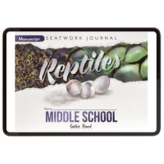 Reptiles homeschool unit study digital student seatwork journal in manuscript for Middle School 