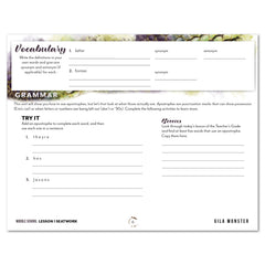 Reptiles homeschool unit study digital student seatwork journal in manuscript for Middle School worksheet