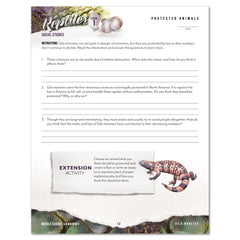 Reptiles homeschool unit study digital student workbook  Middle School and Teacher's Guide bundle protected animals worksheet