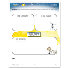 Space homeschool unit study digital student workbook in Middle School with Teacher's Guide bundle notebooking worksheet