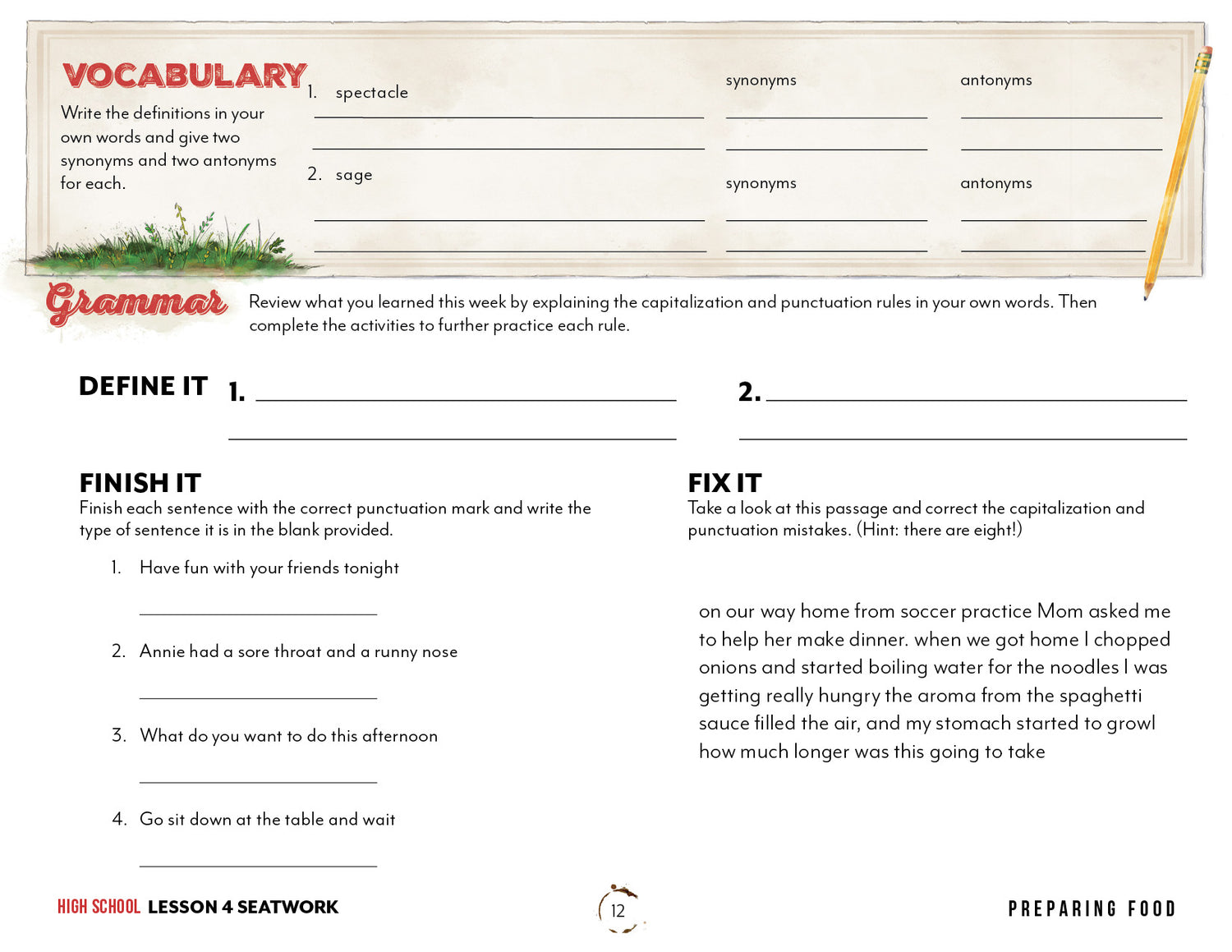 Life Skills Seatwork (Digital Download)