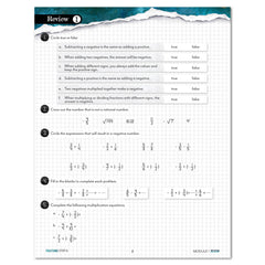 Fractions worksheet review page for Step 6