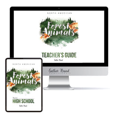 North American Forest Animals homeschool unit study digital student workbook  in high school with teacher's guide bundle 