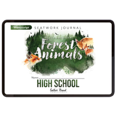 North American Forest Animals homeschool unit study digital student seatwork journal in manuscript for high school