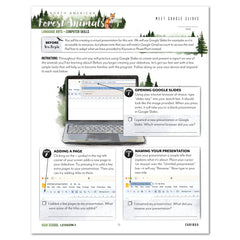 North American Forest Animals homeschool unit study digital student workbook  in high school with teacher's guide bundle lesson one
