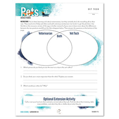 Pets homeschool unit study digital  student workbook for high school with Teacher's Guide bundle vet tech worksheet