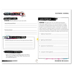Psychology homeschool unit study digital student seatwork  journal manuscript in high school worksheet