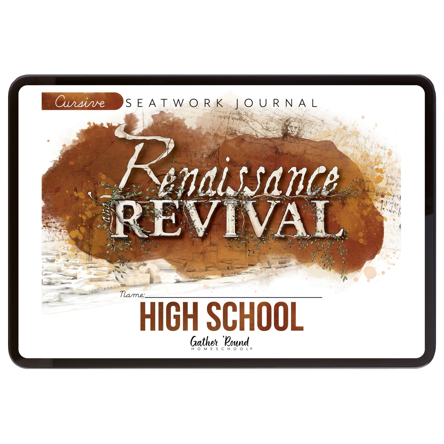 Renaissance and Revival Homeschool Unit Study Digital Seatwork Journal Cursive High School