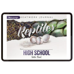 Reptiles homeschool unit study digital student seatwork journal in manuscript for High School 