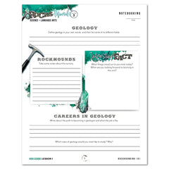 Rocks + Minerals homeschool unit study digital  High School with Teacher's Guide bundle notebooking worksheet