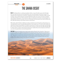 Africa homeschool unit study Printed Middle School Student Book Lesso 1 Page