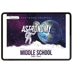 Astronomy Homeschool Unit Study Digital Seatwork Journal Cursive Middle School 