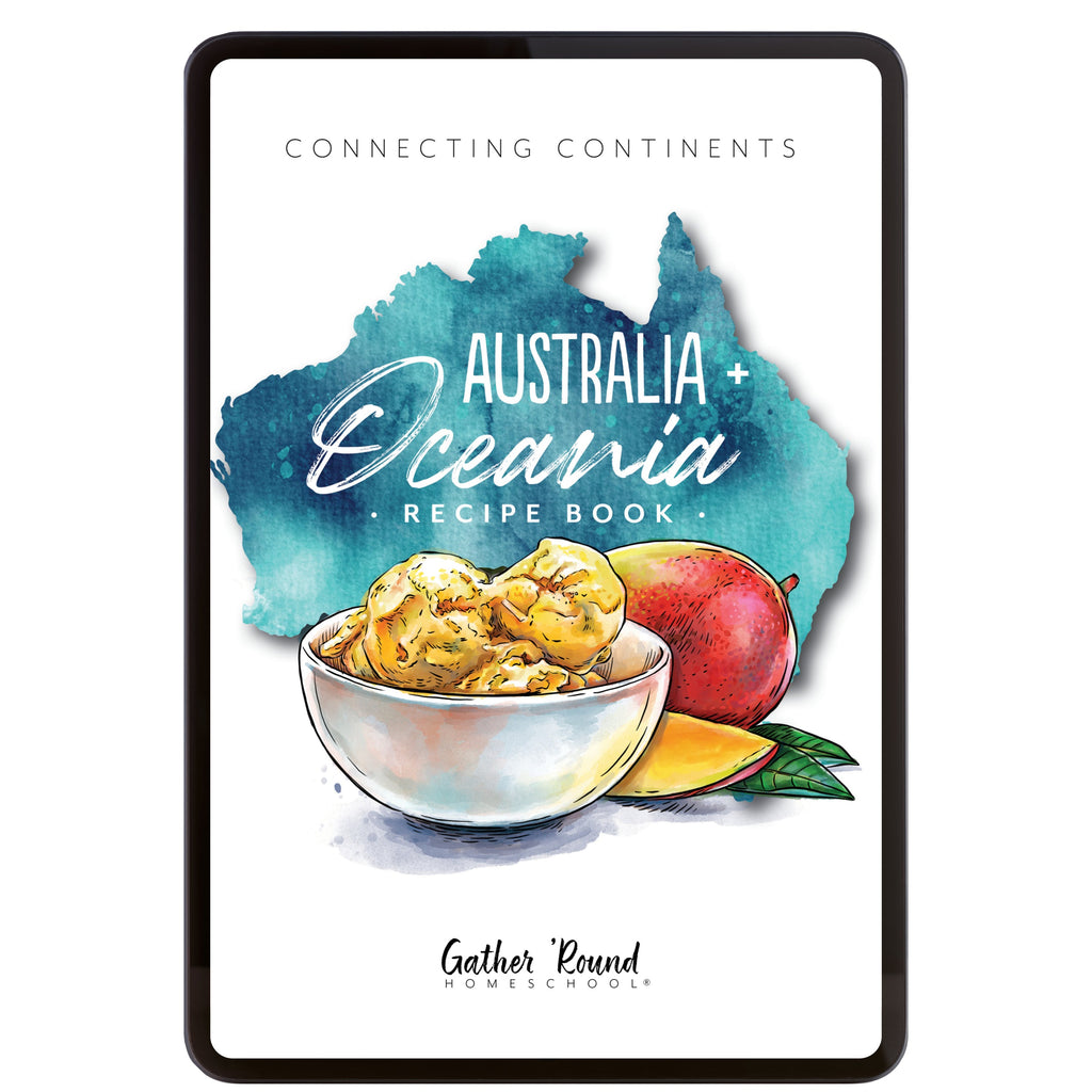 Australia + Oceania Homeschool Study Unit Digital Recipe Book Cover
