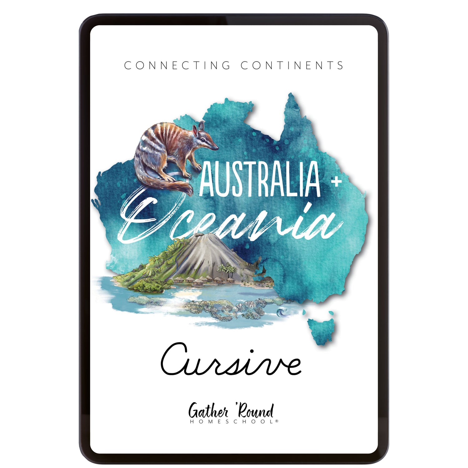 Australia + Oceania Homeschool Study Unit Digital Cursive Book 