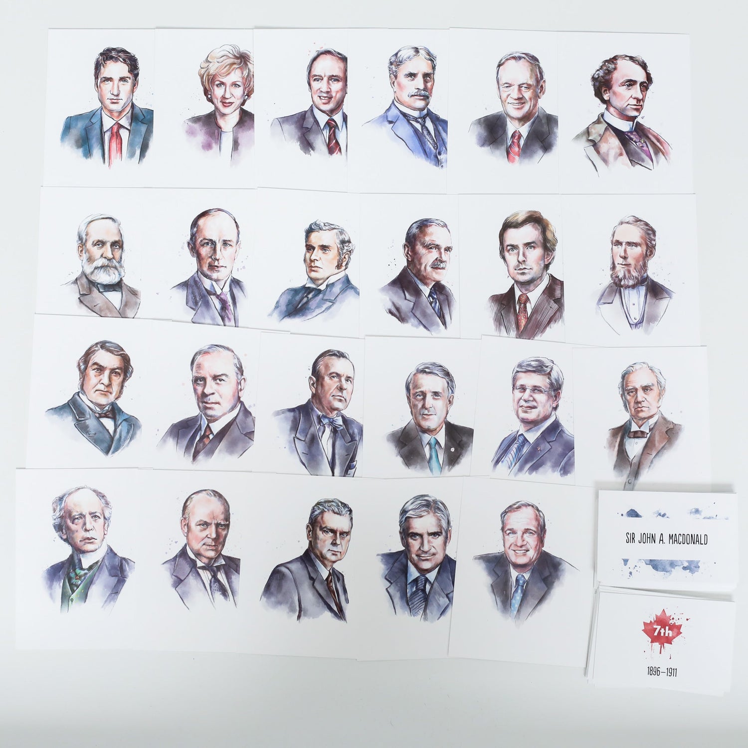 Canadian Government Homeschool Unit Study Digital Prime Minister Flash Cards Pictures of all Prime Ministers