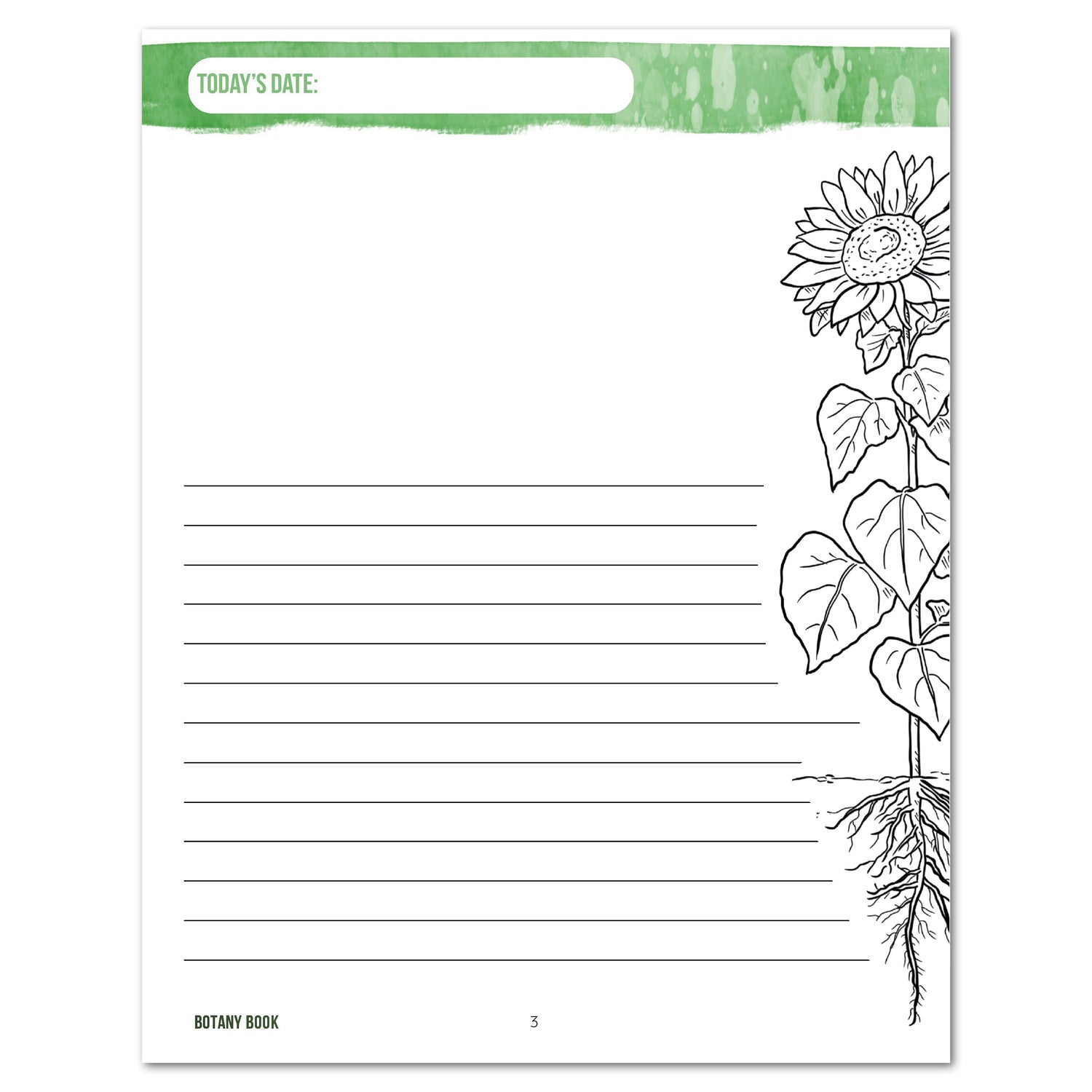 Botany Homeschool Unit Study Digital Botany Book Journal Entry Page