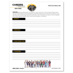 Careers + Trades Homeschool Unit Study Digital Bundle Middle School Student Book Daily Lesson 1 Professionalism 