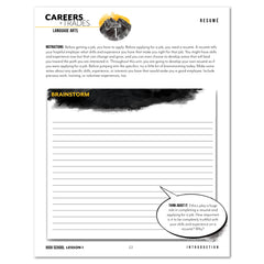 Careers + Trades Homeschool Unit Study Digital High School Student Book Daily Lesson 1 Resume