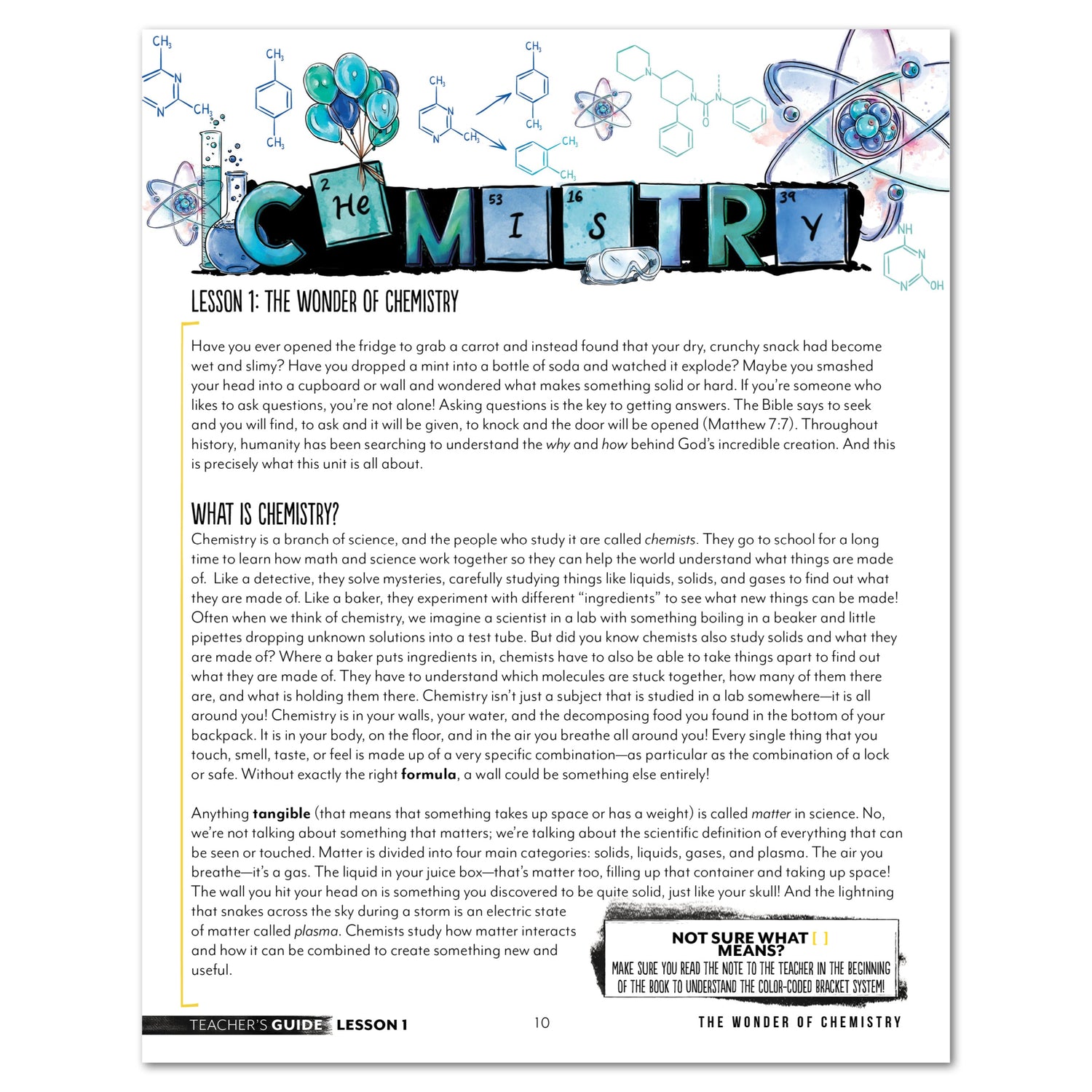 Chemistry Homeschool Unit Study Digital Teacher's Guide Lesson 1 Part 1 