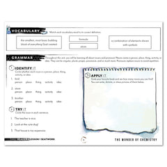 Chemistry Homeschool Unit Study Digital Seatwork Journal Manuscript Early Reader Lesson 1 Vocabulary and Grammar