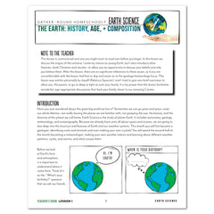 Earth Science Homeschool Unit Study Digital Teacher's Guide Lesson 1 Part 1
