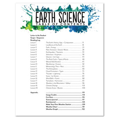 Earth Science Homeschool Unit Study Digital Student Book Table of Contents