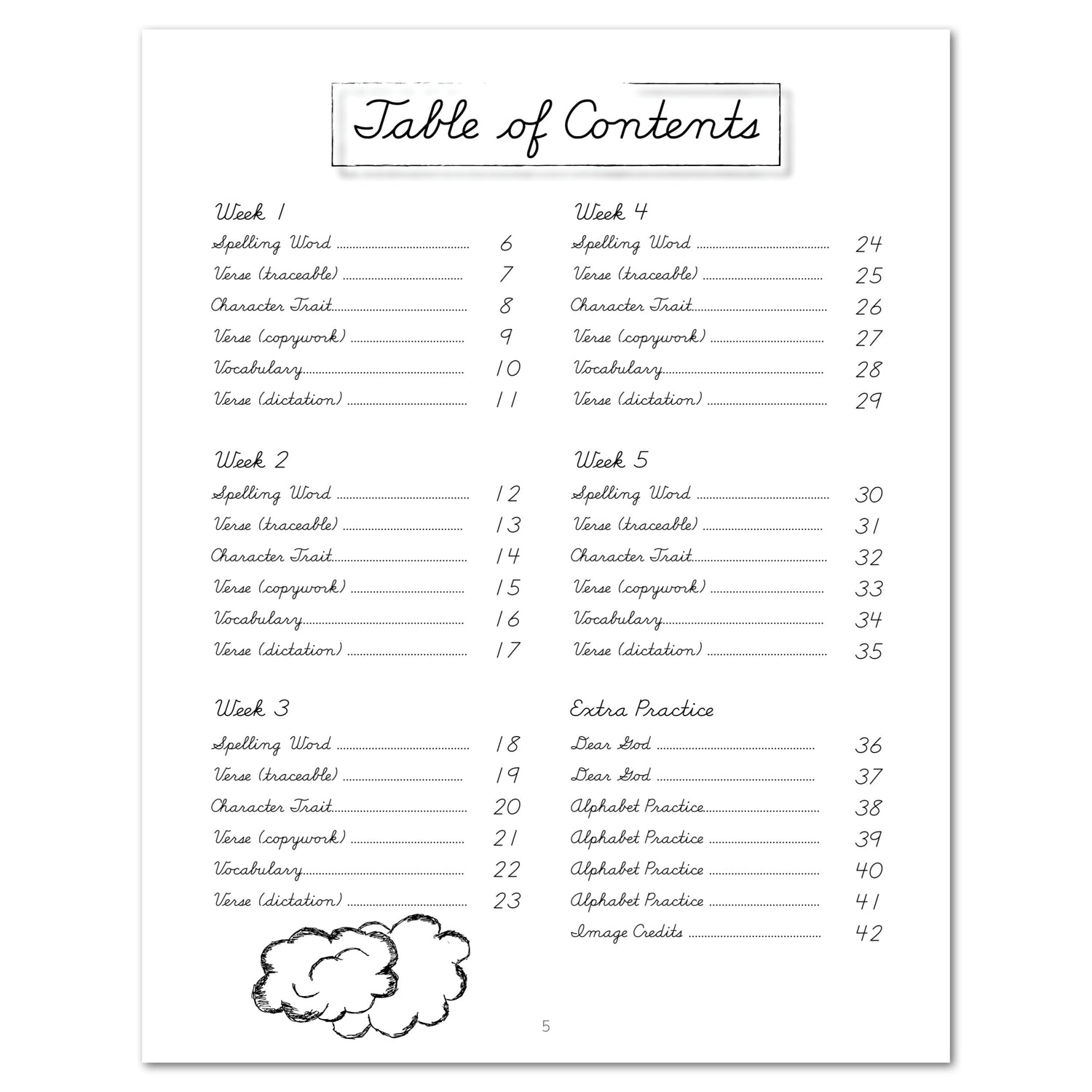 Earth Science Homeschool Unit Study Digital Cursive Student Book Table of Contents