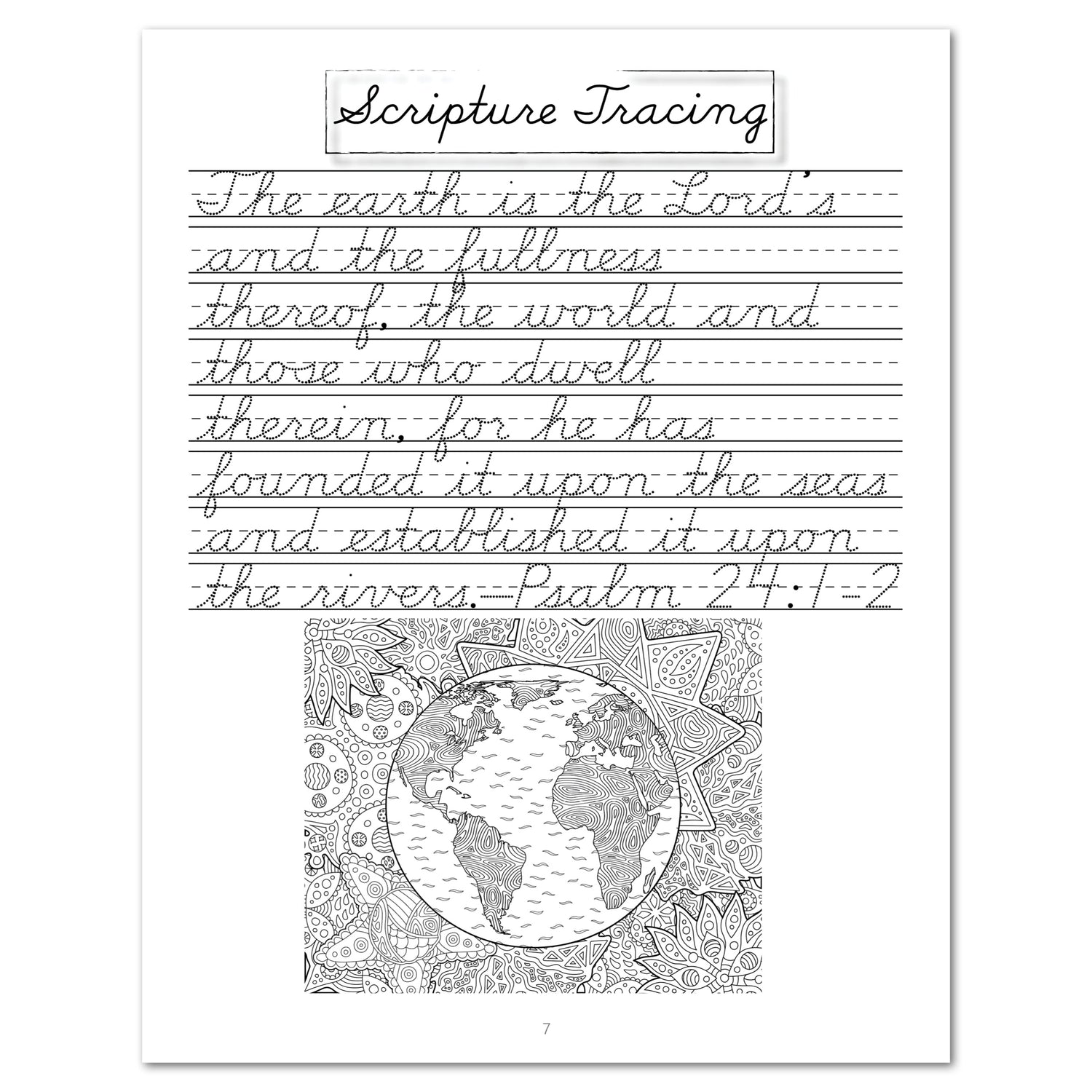 Earth Science Homeschool Unit Study Digital Cursive Student Book Scripture Tracing