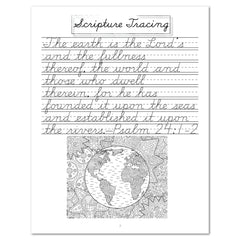 Earth Science Homeschool Unit Study Digital Cursive Student Book Scripture Tracing