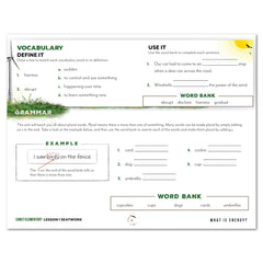 Energy Homeschool Unit Study Digital Seatwork Journal Manuscript Early Elementary Student Book Lesson 1 Vocabulary