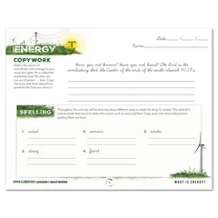 Energy Homeschool Unit Study Digital Seatwork Journal Cursive Upper Elementary Student Book Lesson 1 Copywork and Spelling