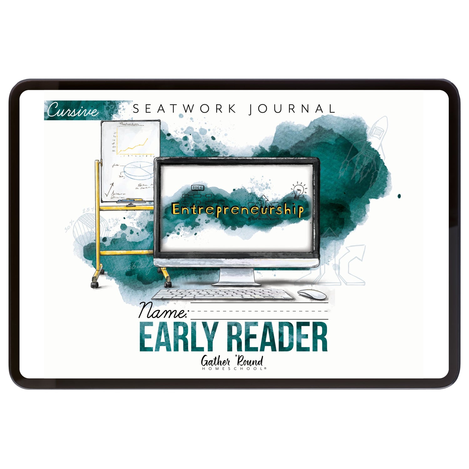 Entrepreneurship Homeschool Unit Study Digital Seatwork Journal Cursive Early Reader