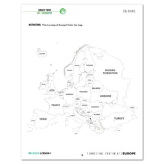 Europe homeschool unit study digital student workbook Teacher's Guide and Pre-Reader bundle lesson one