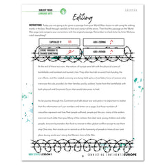 Europe homeschool unit study digital student workbook Teacher's Guide and High school  bundle lesson one 