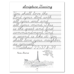 Europe homeschool unit study digital cursive student workbook scripture tracing 