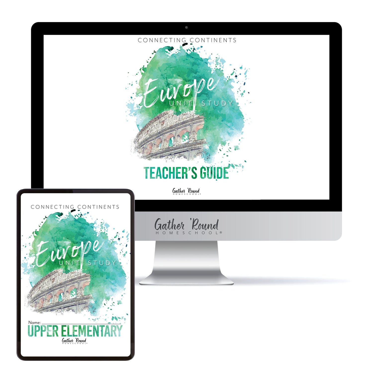 Europe homeschool unit study digital student workbook Teacher's Guide and Upper Elementary bundle