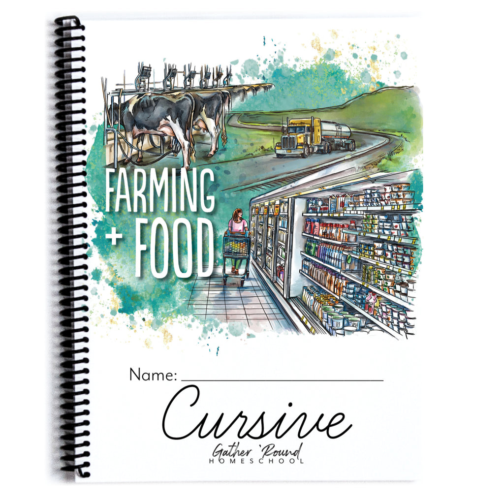 Farming + Food Cursive Writing Printed Notebook