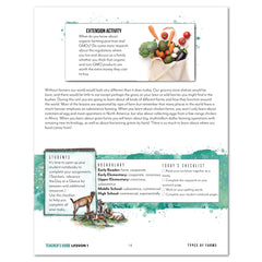 Farming + Food homeschool unit study digital teacher's guide lesson one part two 