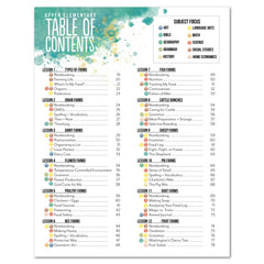 Farming + Food homeschool unit study digital student workbook table of contents