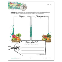 Farming + Food homeschool unit study digital teacher's guide and student work book in Middle School lesson one