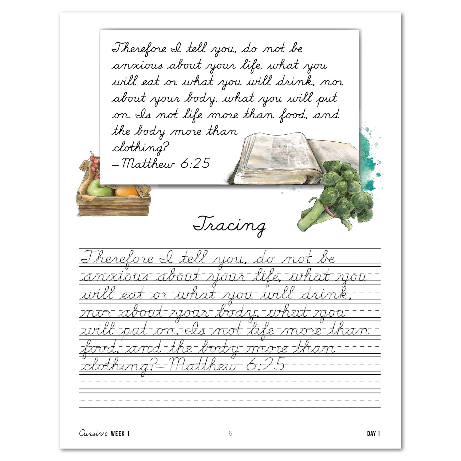 Farming + Food homeschool unit study cursive workbook digital tracing