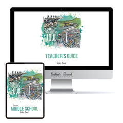 Farming + Food homeschool unit study digital teacher's guide and student work book in Middle School 