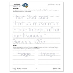 Human Body homeschool unit study digital student workbook early reader with teacher's guide bundle  lesson one 