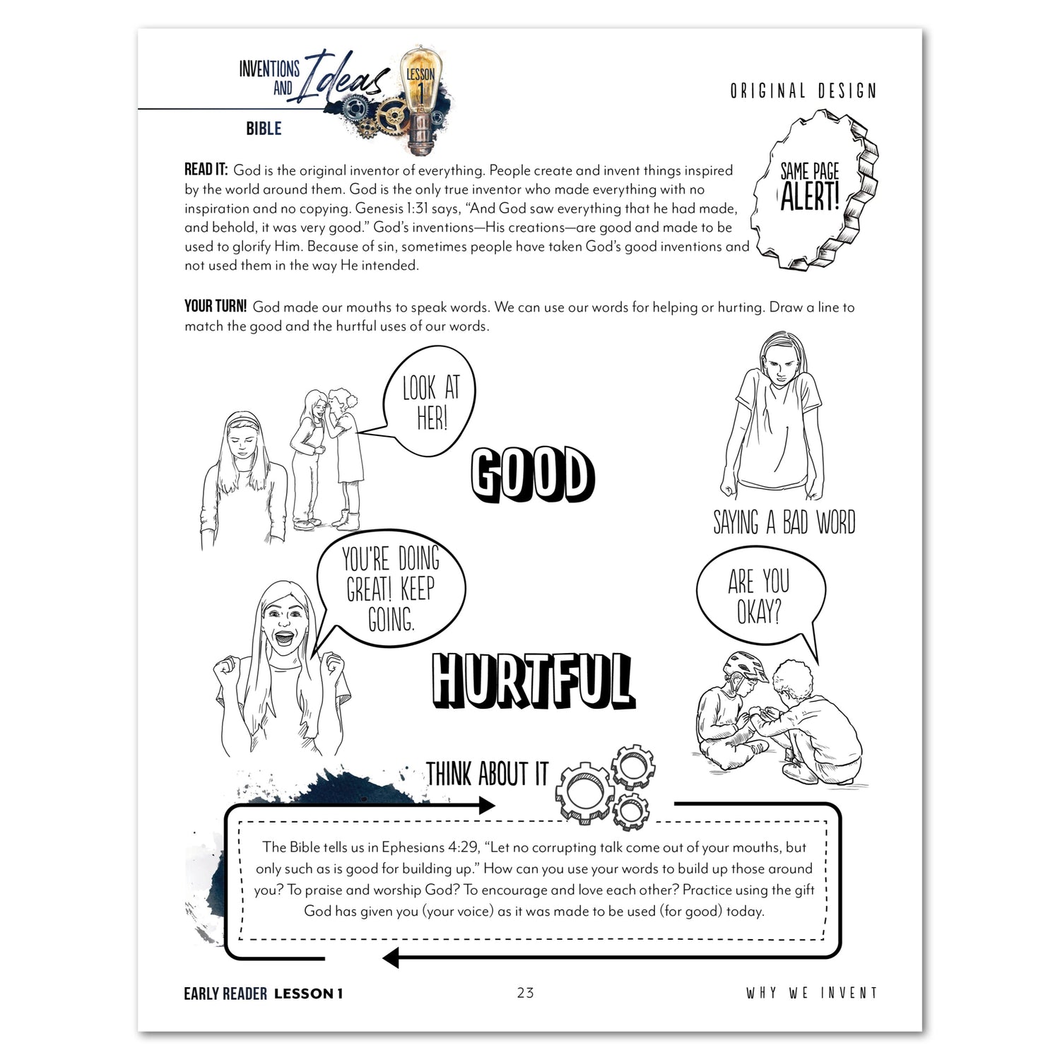 Inventions and Ideas homeschool unit study digital student workbook early reader with teacher's guide bundle lesson one
