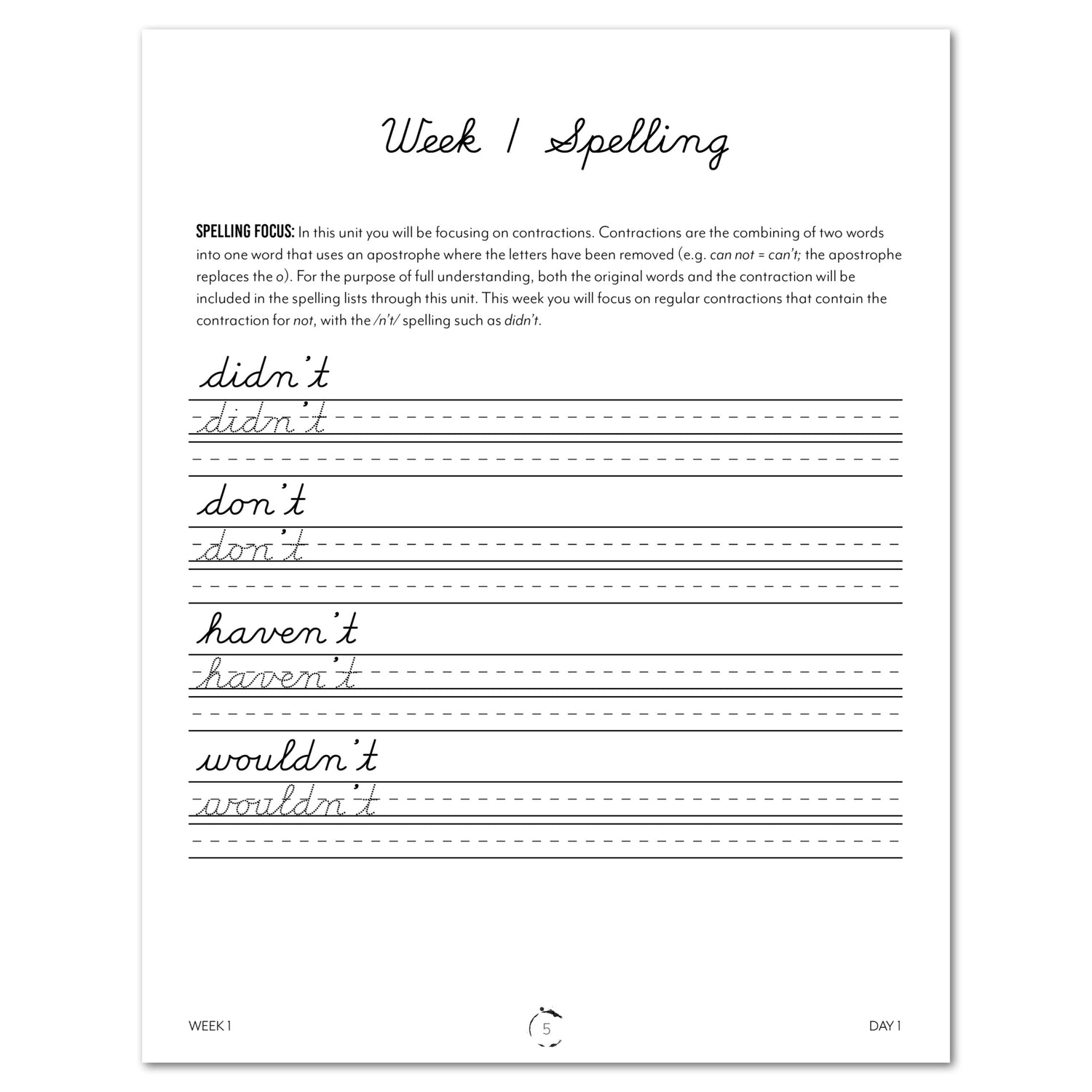 Inventions and Ideas homeschool unit study digital student workbook in cursive week one spelling